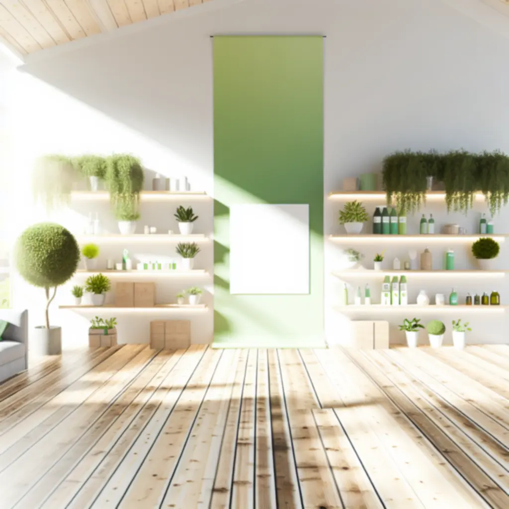 Ekologiczne produkty na tle natury w sklepie ecofrieendly