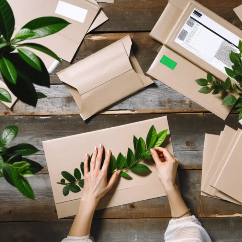 Proces pakowania zamówień w ekologiczne opakowania