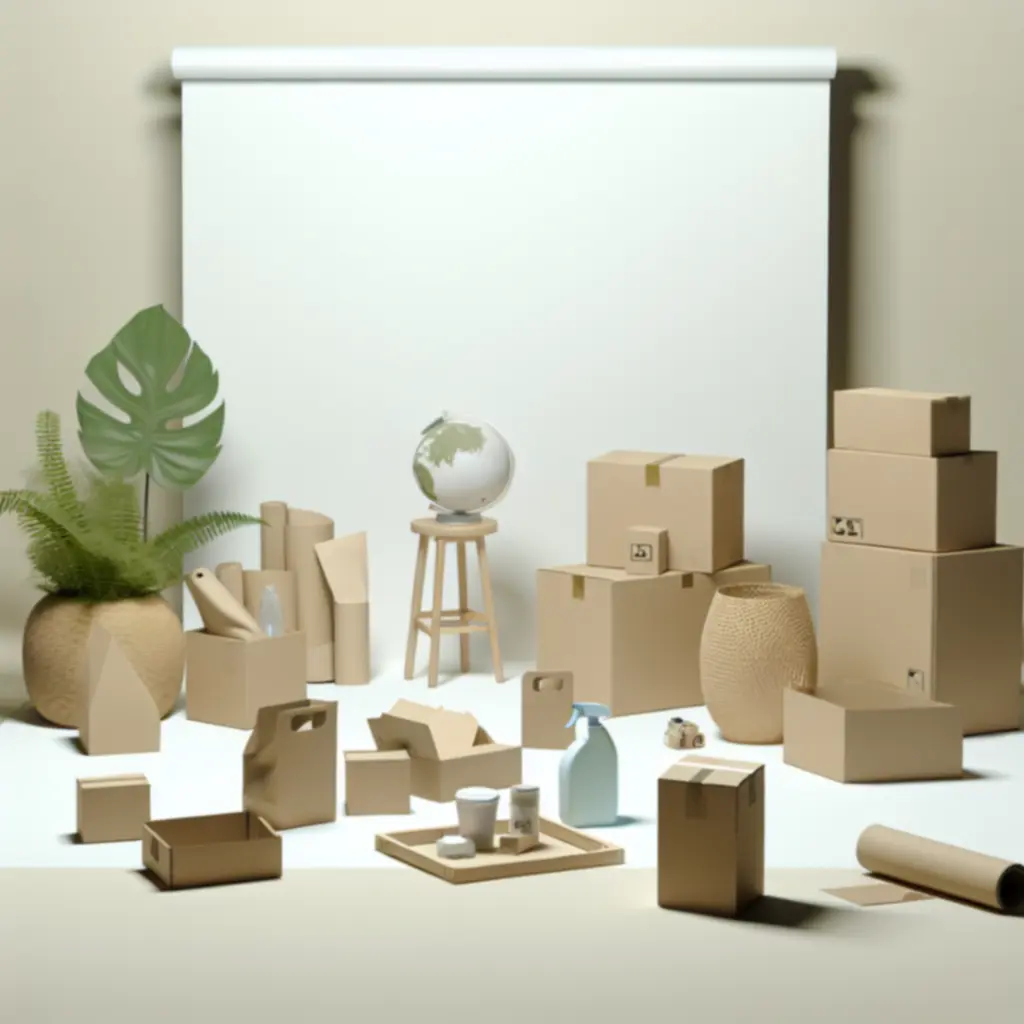 Przykładowe ekologiczne opakowania z tektury i papieru wykorzystywane do wysyłki produktów