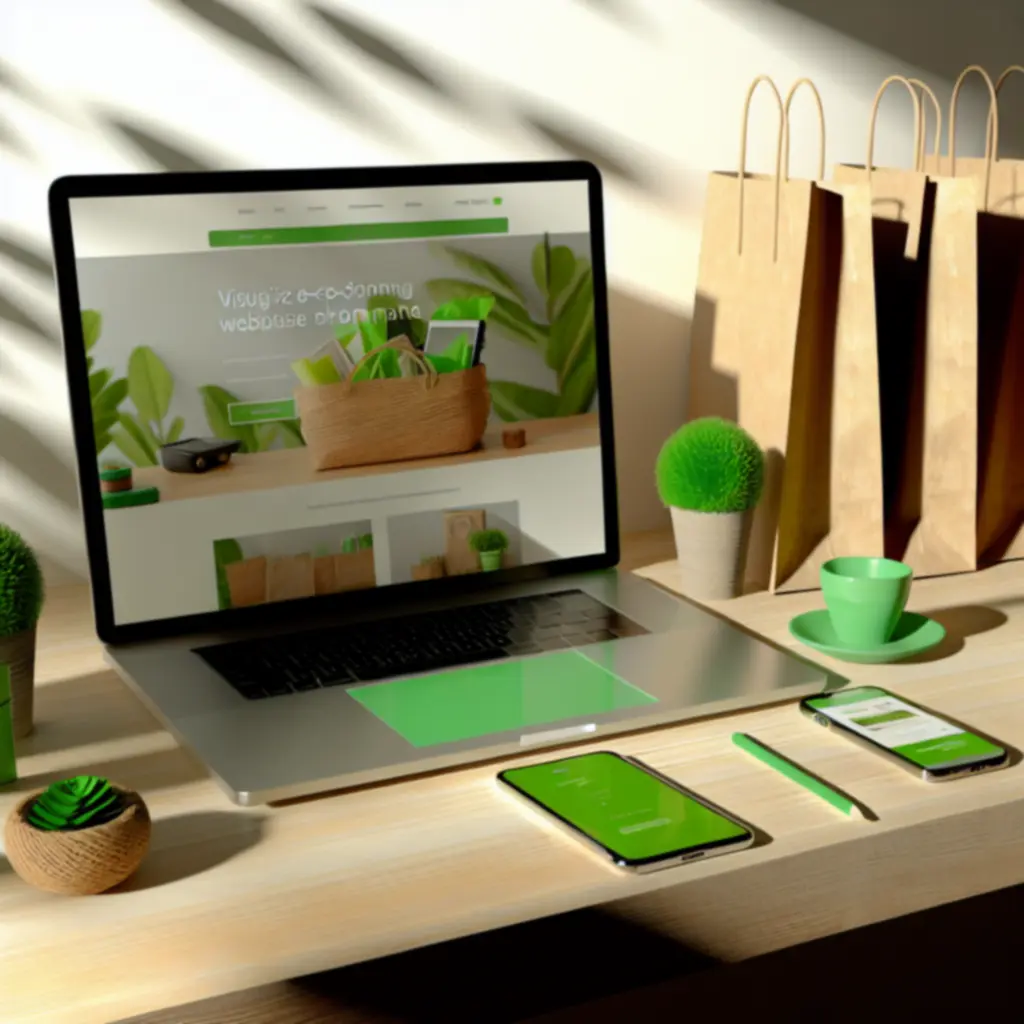 Nowoczesny, ekologiczny sklep internetowy ecofrieendly z zielonym motywem przewodnim