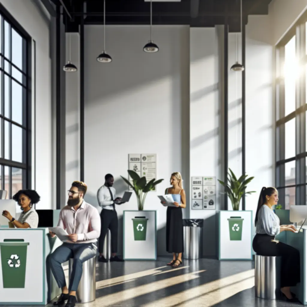 Nowoczesne, zielone biuro ecofrieendly z roślinami i naturalnym światłem